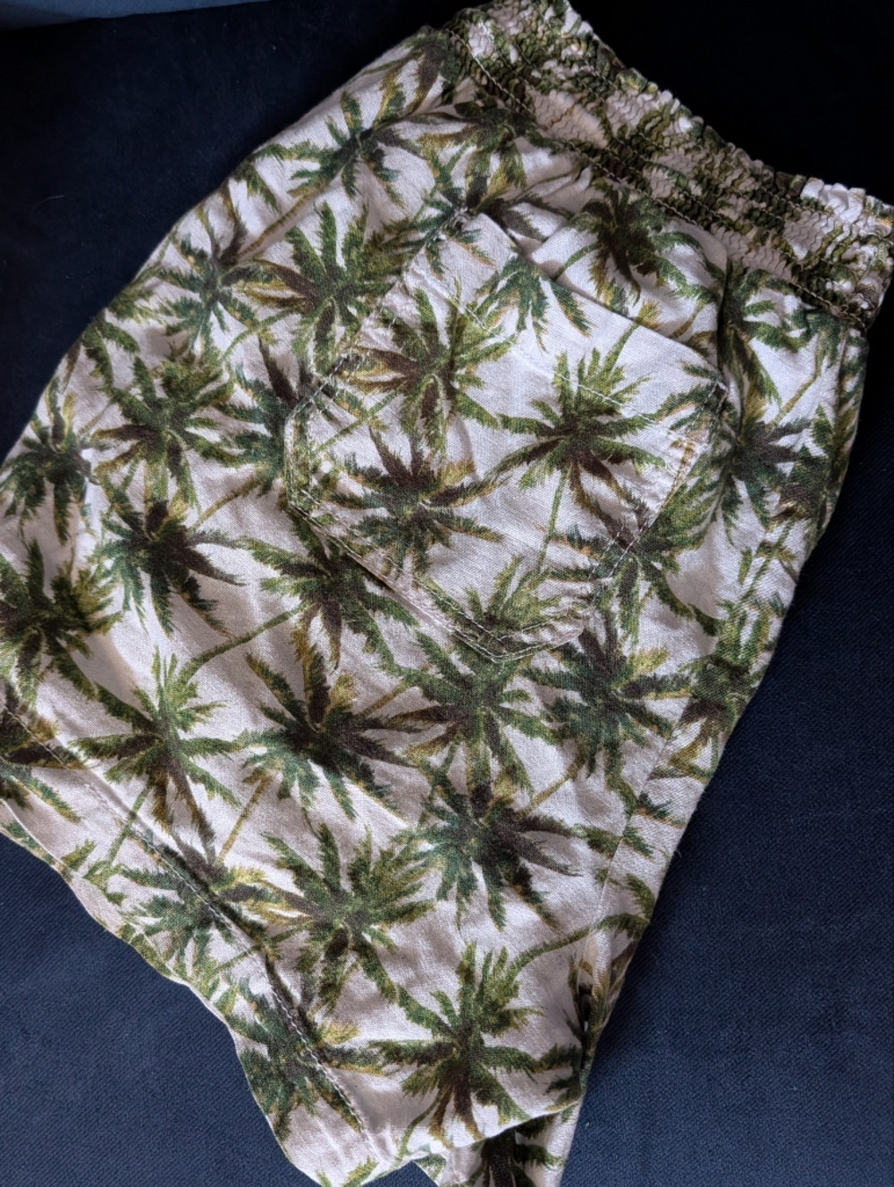 Briggs New York Palm-Print Shorts - White & Green 💛 - Picture 5 of 6